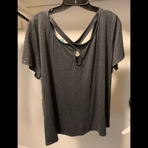 1X Grey Nine Britton Teresa Cross Back Detail Knit Top-bought through Stitchfix